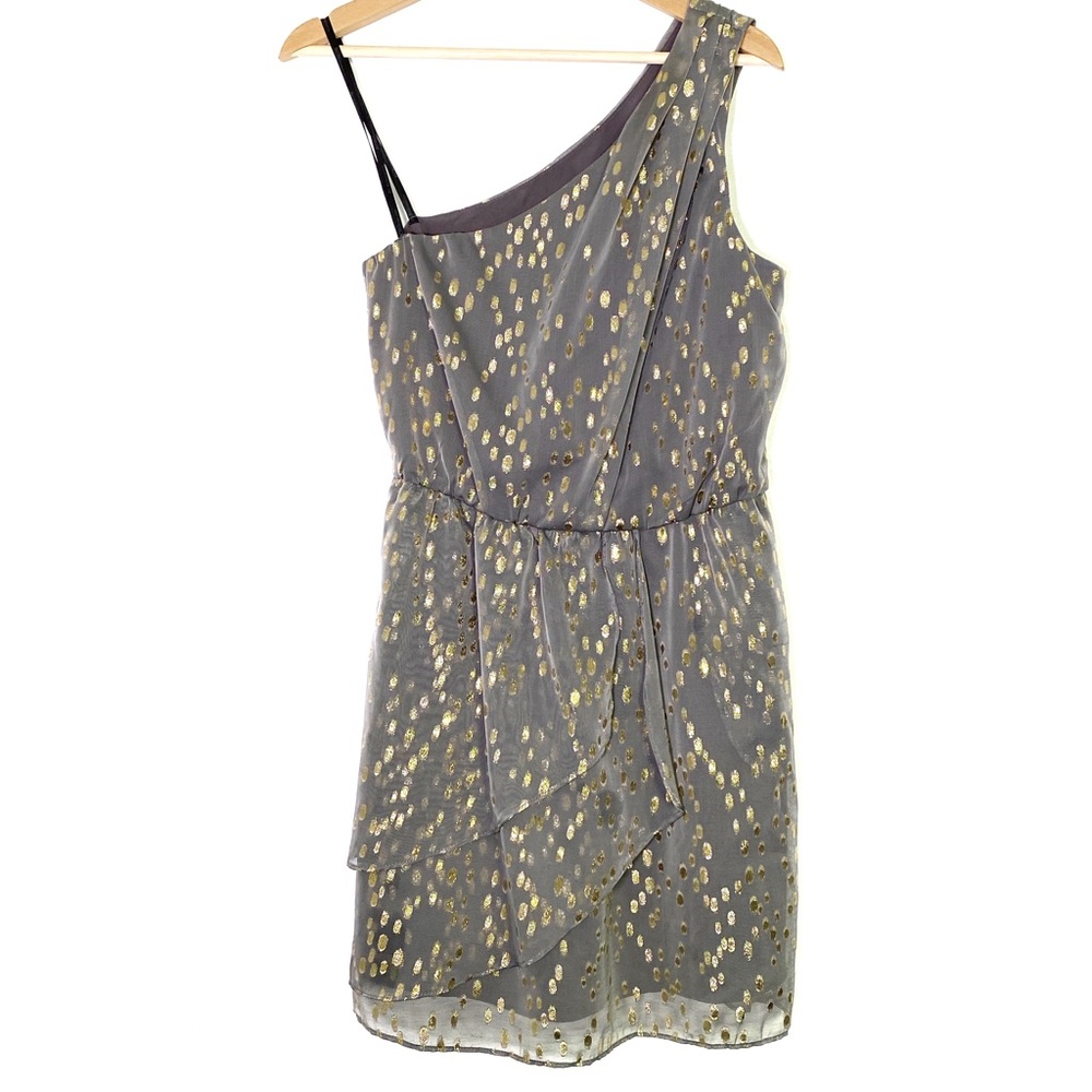 BCBGeneration One Shoulder Gray Dress